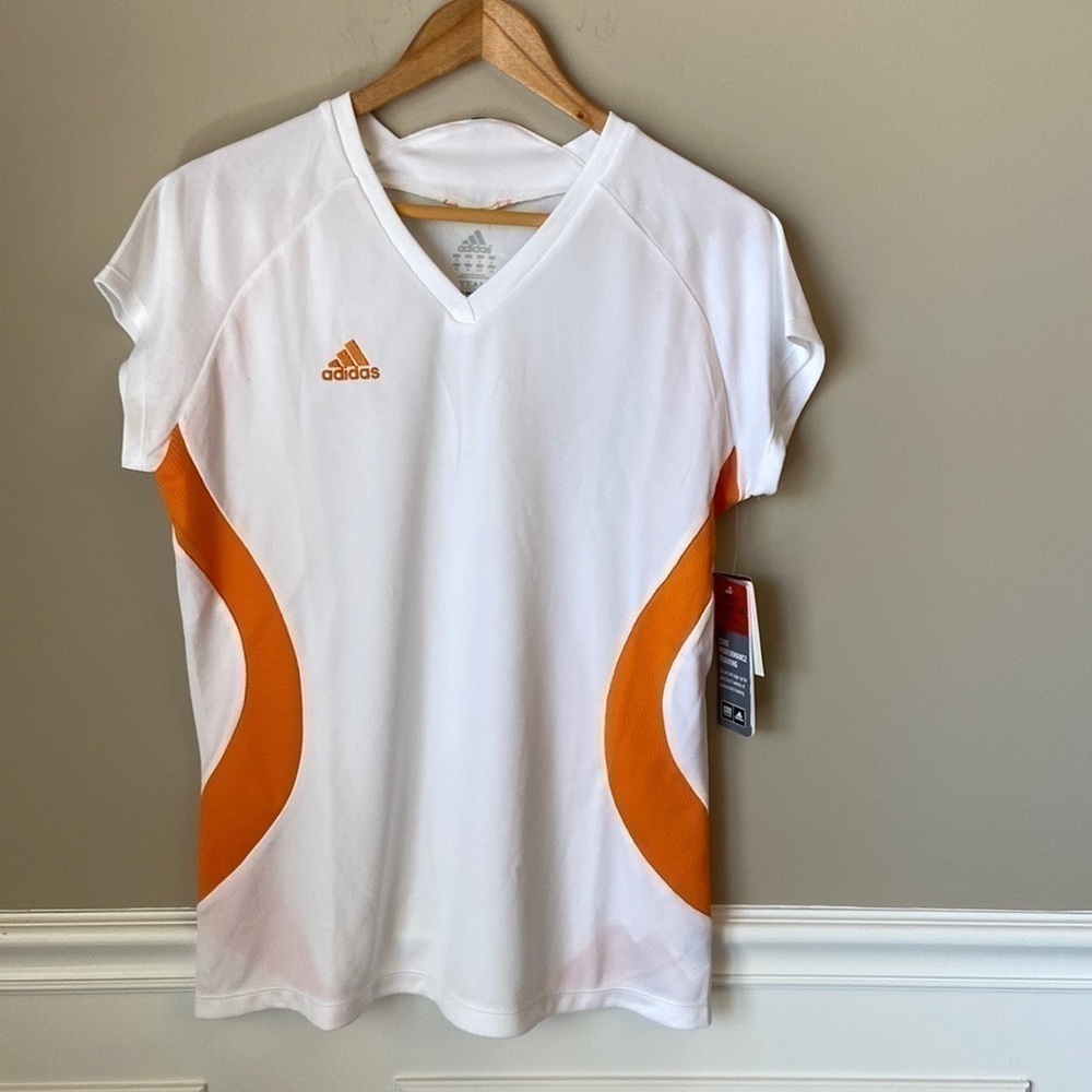 Adidas NWT Women’s Orange/‎ White Volleyball Clima Cool Jersey - Large